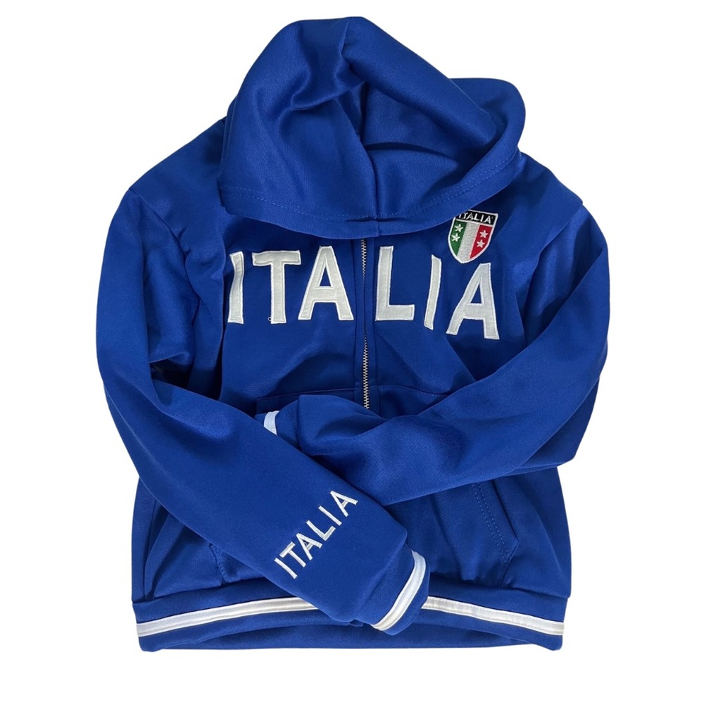 CROPPED ROYAL BLUE ITALY Y2K VINTAGE JAPANESE SOCCER TRACK JACKET